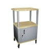 H. Wilson Tuffy Cart with Lockable Cabinet Tan and Nickel Small