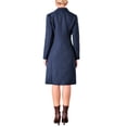 thumbnail image 3 of Vestido Blazer de Tweed para Mujer INSPIRE CHIC con Cuello, Doble Botonadura, Línea A, Ropa Formal, Talla 2XL, Azul Marino, 3 of 5