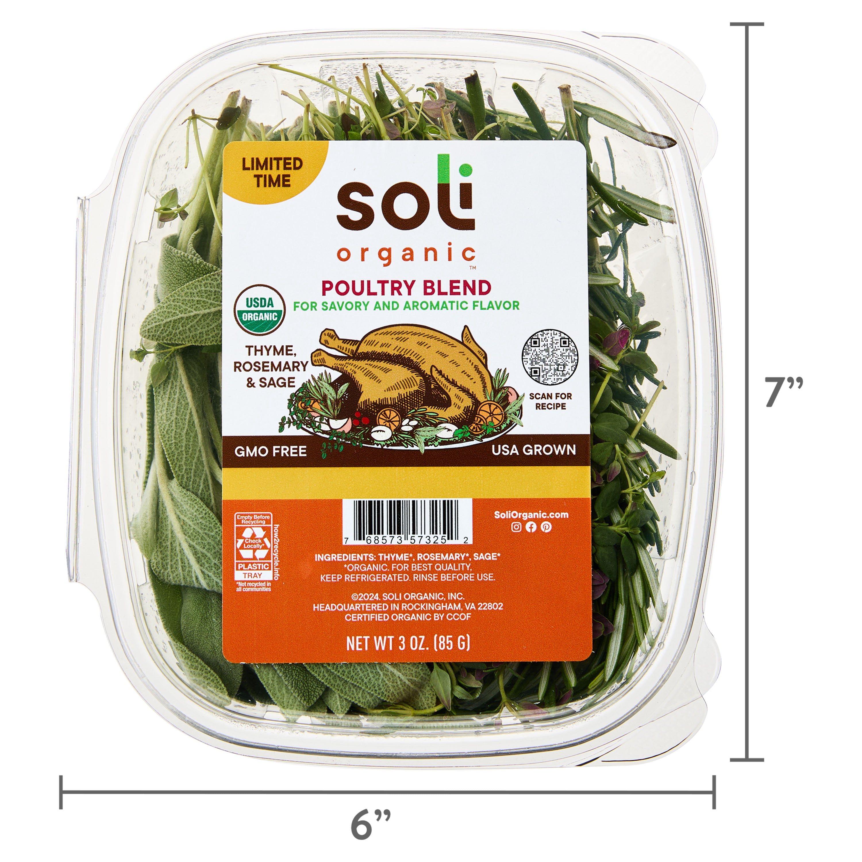 SoliOrganic Fresh Herb-Tastic Poultry Blend 3oz