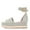 Gray, variant on YDN Women Round Open Toe Platform Espadrille Sandals Adjustable Buckle Strap Mid Wedge Heel Shoes Summer Casual Daily Size 8 Pink