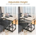 thumbnail image 6 of GRAFFY C Shaped End Table - Height Adjustable Couch Sofa Table with Tiltable Tabletop, Lockable Wheels and Storage Shelves, Mobile Side Table for Living Room, Bedroom (Natural), 6 of 18