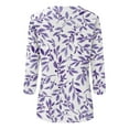 thumbnail image 5 of IROINNID On Sale Polyester Long Sleeve T Shirt for Women Comfortable Printed T-shirt Blouse Round Neck Tops,Purple, 5 of 5