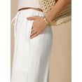 thumbnail image 5 of DARING DIVA Women's High Waist Drawstring Palazzo Pants XL White, 5 of 6