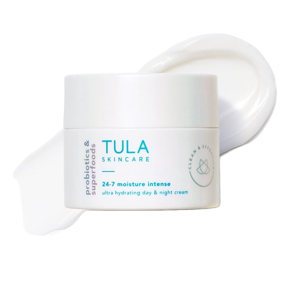 TULA Skin Care 24-7 Moisture Intense Ultra Hydrating Day & Night Cream - Hidratante ultra nutritivo para el rostro. Calme la piel Mantenga el equilibrio de la piel y mejore la suavidad de la piel 1.5