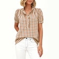 thumbnail image 4 of Beach Shirts for Women, Womens 3/4 Sleeve Cotton Linen Top Breathable Summer Shirt Lightweight Vacation Beach Outfit Cowgirl Western Concert Outfits V Neck Summer Fashion 2026, 4 of 6