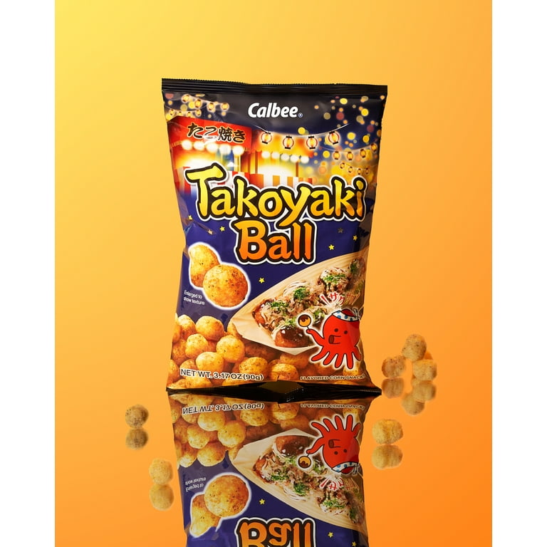 2 pack) Calbee Takoyaki Ball Flavored Corn Puffs Japanese