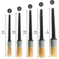 thumbnail image 2 of Natural Boar Hair Car Detail Brush Set, Metal, 5 Pack, 2 of 4
