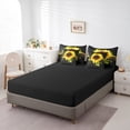 thumbnail image 4 of Sunflower Bed in a Bag Queen Comforter Set 7 Piece,Yellow Flower Floral Bedding Sets Music Notes Sheet Set with Comforter, 4 of 5