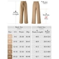thumbnail image 7 of Chiclily Women Wide Leg Pants with Pockets High Waist Loose Belt Flowy Casual Trousers, US Size 2XL in Khaki Stripe, 7 of 7