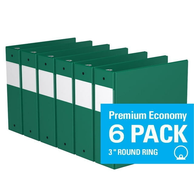 Davis Group, Premium Economy, Round Ring, Binder, 6 Pack, 3"