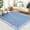 Blue, variant on Scalloped Washable Non-Slip Rug Low-Pile Solid Modern Minimalism Indoor Carpet for Entryway Bedroom Living Room Kitchen Bathroom