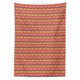 thumbnail image 2 of Ethnic Tablecloth, Composition with Rhombuses and Triangular Shapes Geometric Style, Rectangle Satin Table Cover Accent for Dining Room and Kitchen, 60" X 90", Coral Yellow and Grey, by Ambesonne, 2 of 2