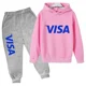 thumbnail image 3 of Chándales de tendencia primavera otoño 2024 para niños de 2 a 14 años, 2 piezas, sudadera con capucha y pantalones, trajes con estampado de letras, ropa para niños, 3 of 5