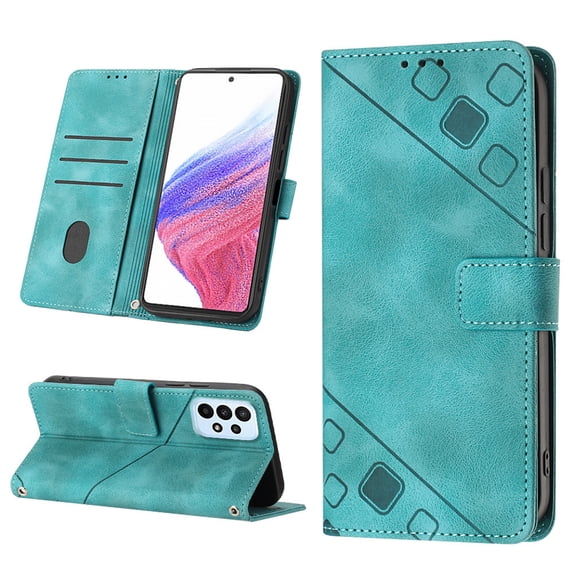 ELEHOLD Crossbody Leather Wallet Case for Samsung Galaxy A53 5G Practical Card Holders Stand Function Detachable Shoulder Strap Shockproof Women Girls Purse Case -Green