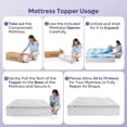 thumbnail image 5 of 3” Queen Size Dual Layer Mattress Topper, 2 Inch Cooling Gel Memory Foam +Tencel Quilted Pillow Top Bed Pad with Elastic Deep Pocket Cover , Medium Firm for Pressure Relief, White, 5 of 10