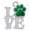 Green, variant on Delight Jewelry Silver-tone Love with Black Paw - Large Goldtone Big Sister Heart Charm Necklace, 17.5" 2" Extender