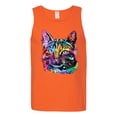 thumbnail image 3 of Cute Cat | Dean Russo Art Animal Lover Mens Tank Top, Orange, Medium, 3 of 6