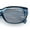 Blue - Silver Mirror, variant on Womens Narrow Rectangle Silver Mirror Lens Mod Bevel Plastic Sunglasses Blue