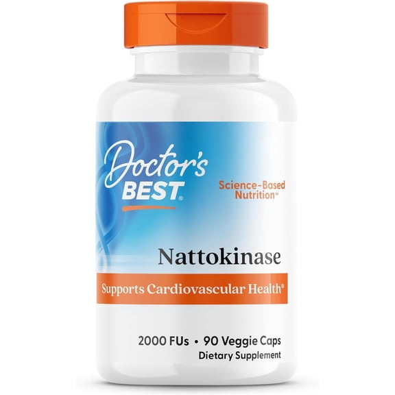 Doctor's Best Nattokinase 2,000 Fu, Non-GMO, Gluten Free, Vegan, Supports Cardiovascular and Circulatory Health, 90 Veggie Caps