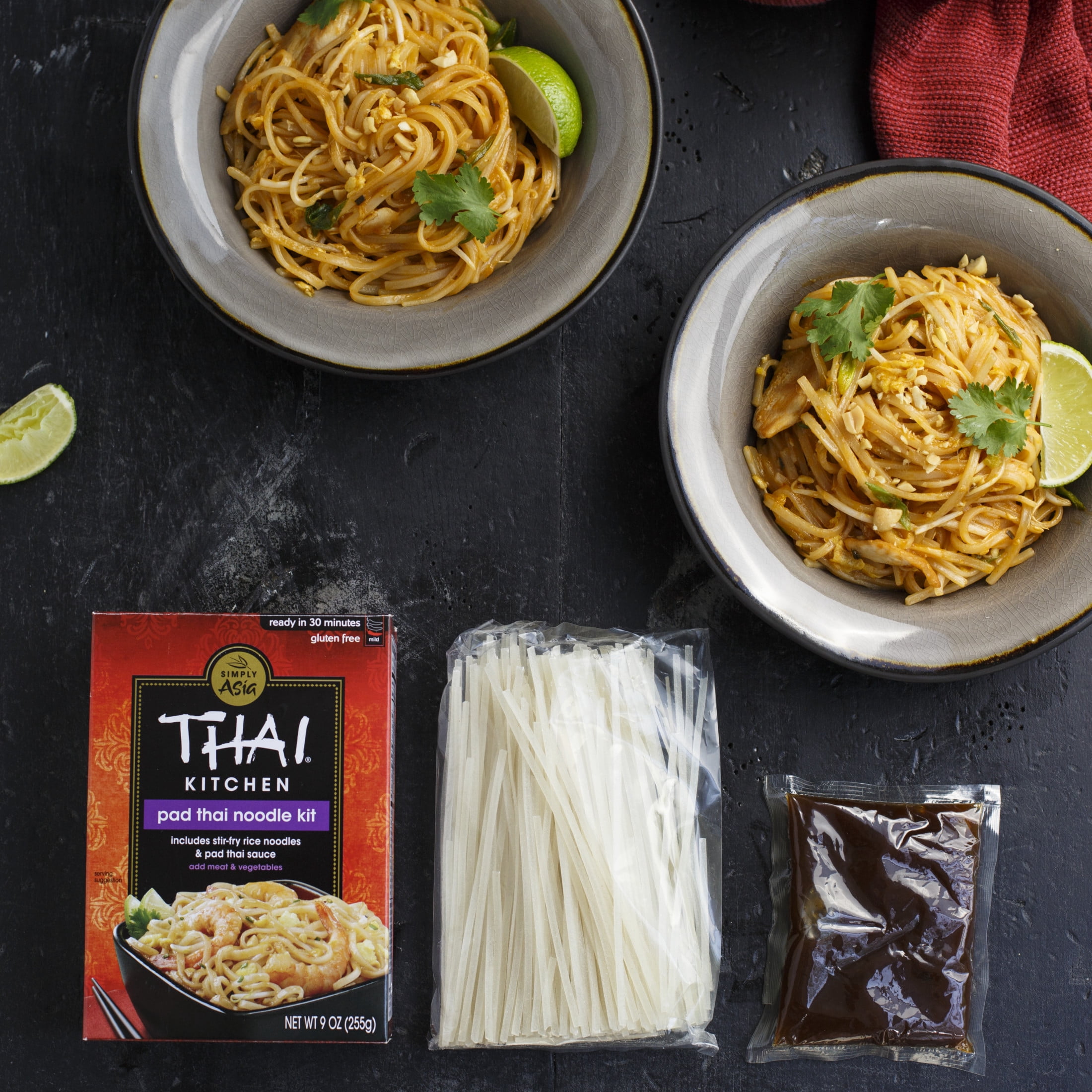 (4 pack) Thai Kitchen Gluten Free Gluten Free Pad Thai Noodle Kit, 9.0 oz Box