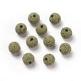 thumbnail image 1 of Unwaxed Natural Lava Rock Beads for Perfume Essential Oil Beads Aromatherapy Beads Dyed Round Olive Drab 8.5mm Hole: 1.5~2mm, 1 of 2