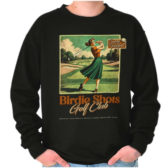 Vintage Birdie Shots Golf Club Poster Sweatshirt for Men or Women Brisco Brands S