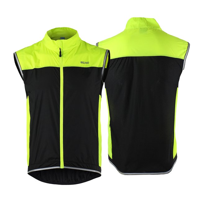 ARSUXEO Chaqueta sin mangas para hombre ultrafina ligera para correr ciclismo bicicleta