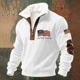 thumbnail image 2 of Men's 250th Anniversary USA Half Zip Pullover United States 250 Years Of Freedom Sweatshirt Patriotic Fleece Collar Shirt, 2 of 4