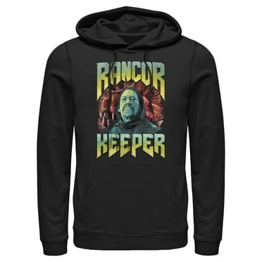 Men's Star Wars: The Book of Boba Fett Rancor Keeper  Pull Over Hoodie Black 2X Large