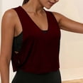 thumbnail image 2 of Vinsonshop Workout Tank Tops Woman, Large Armhole Tank Tops for Women Workout Sport Athletic Yoga Running Gym Loose Crop Sleeveless Shirts Wine S, 2 of 7