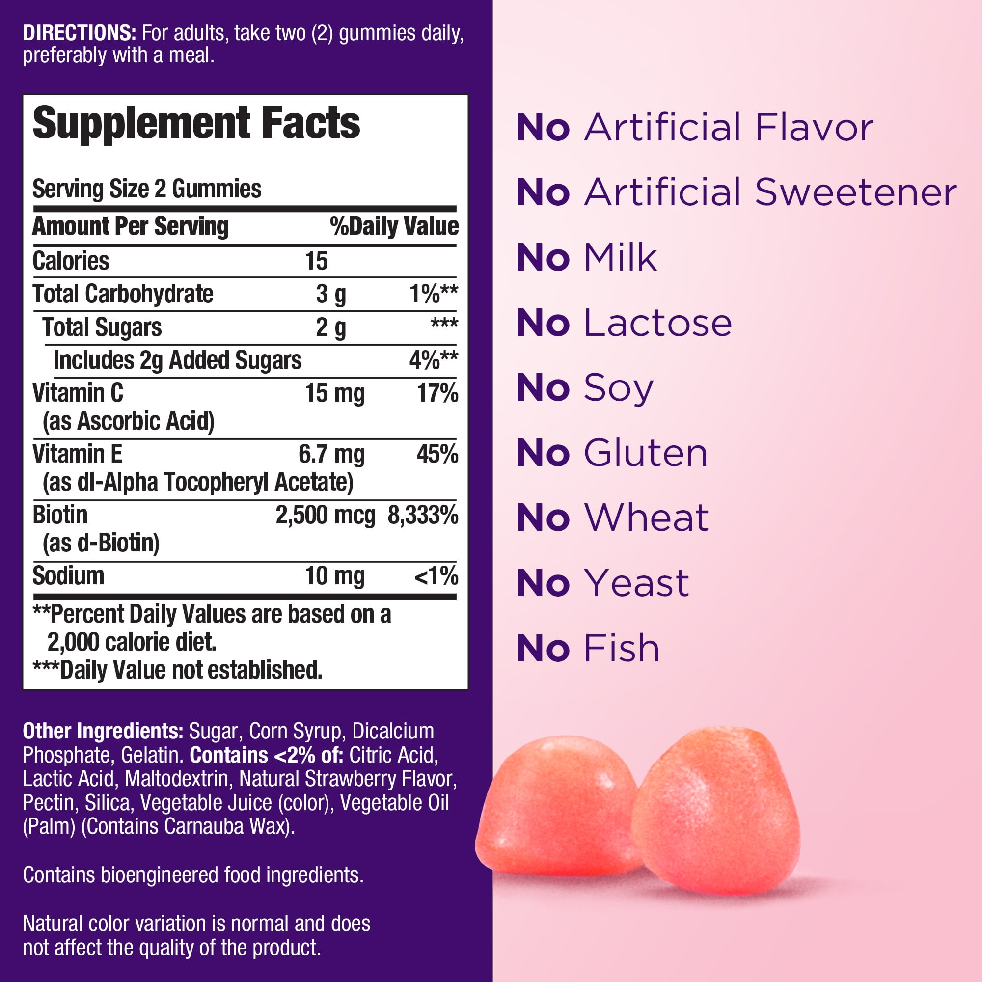 Nature's Bounty Hair Skin and Nails Vitamins With Biotin, Gummies, 140 Ct - Nature's Bounty Hair Skin and Nails Vitamins With Biotin, Gummies, 140 Ct -
