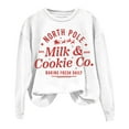 thumbnail image 2 of Baqcunre Hoodies For Women Milk&Cookie Co. Baking Fresh Daily Women's Letter Print Long Sleeve Sweatshirt Cropped Sweatshirt Fall Outfits Women Trendy White S, 2 of 3