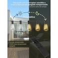 thumbnail image 3 of Guirnaldas de Luces LED Solares para Exterior, 15 Metros 15+1 Focos LED ST38 Serie de Luz, Resistente al agua, 8 Modos de lluminaci&oacute;n, Cadena de Luces Decorativas para Jardin Patio Boda Cua, 3 of 7