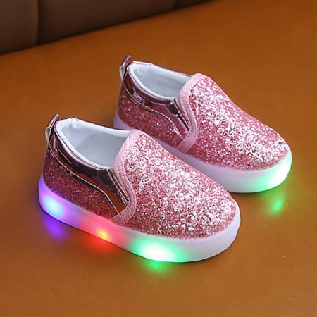 

YOHOME Children Kid Baby Girls Boys Star Flat Led Luminous Sport Sneaker Casual