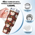 thumbnail image 3 of Uemuo Autumn White Pumpkin Print 40oz Ice Bully With Handle And Straw Stainless Steel Vacuum Insulated Cup And 2 In 1 Straw Lid Insulated Travel Tumbler, 3 of 8