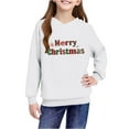 thumbnail image 4 of Lorytime Kids Hoodies for Girls Unisex Merry Christmas Sweatshirt Long Sleeve Pullover Drop Shoulder Cute Tops White, 4 of 4