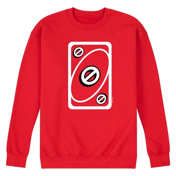 UNO Red Skip Card - Men's Crew Neck Fleece Pullover