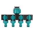 thumbnail image 2 of Conector de manguera de riego de 4 salidas, extensor de conector de riego distribuidor, adaptador de grifo, selector de boquilla de grifo para jardín, invernadero, huerto, césped, 2 of 5