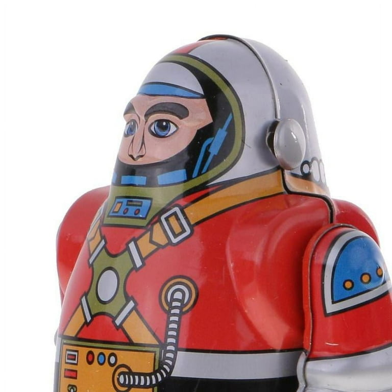Vintage Wind Up Robot Astronaut w/ Key Clockwork Mechanical