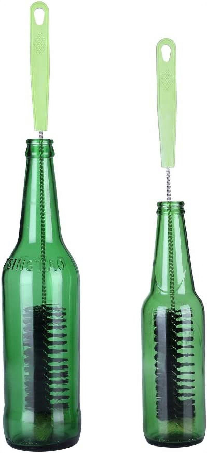 4 pcs ultra-long bottle brushes, bottle brush cleaners for narrow bottles beer, wine, kombucha, carafe, water bottles, thermoses (40 cm)
