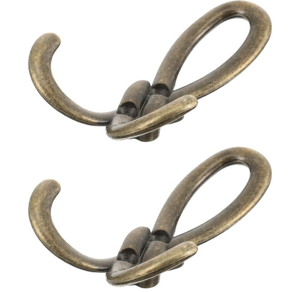 WORGEOUS 2pcs Double Prong Coat Hooks Utility Hooks Antique Towel Hooks for Bathroom Kitchen
