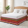Bed Skirt Abstract Adjustable Elastic Wrap-Around Dust Ruffle with ...