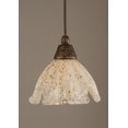 thumbnail image 1 of Toltec Lighting 22-BRZ-755 Cord Mini Pendant Shown In Bronze Finish With 7 Gold Ice Glass, 1 of 1