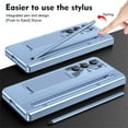 thumbnail image 5 of Dteck for Samsung Galaxy Z Fold 5 Phone Case with S Pen Holder & Stylus, Full Body Hinge Protection Leather with Plating PC Cover with Screen Protector, Kickstand for Galaxy Z Fold 5,Blue, 5 of 8