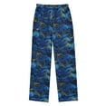 thumbnail image 2 of Wobogo Christmas Gift Elements Blue Swirled Waves Long Pajama Pants Bottoms Soft Sleepwear with Pockets, 2 of 9