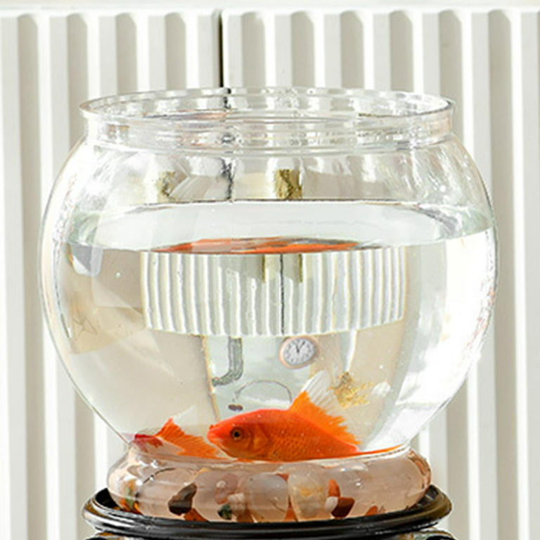 Clear Fish Bowl Aquarium Decorative Fish Pot Tree Ornament Desktop Table Centerpiece Fishes Tank for Home, Office Living Room Turtle 16cmx16cm, Other