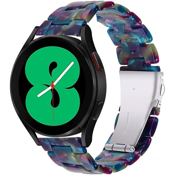 MYKOMI Resin Watch Bands Compatible with Samsung Galaxy Watch 7/6/5/4/FE 40mm 44mm, Galaxy Watch 6/4 Classic 42mm 43mm 46mm 47mm/5 pro 45mm/3 41mm,20mm Wristband for Women Men