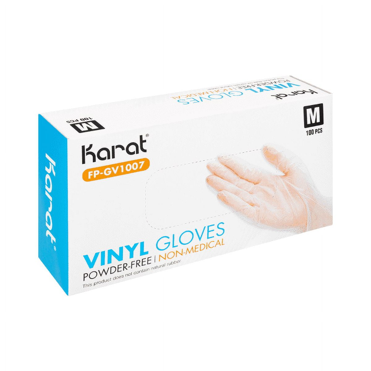 [1,000 ct] Karat Vinyl Gloves, Powder-Free, Clear, Medium