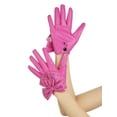 thumbnail image 4 of INSPIRE CHIC Women's Faux Leather Gloves Snap Punk Gothic Wrist Length Glove with Studded Bowtie One Size Full Finger Pink, 4 of 6