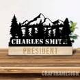thumbnail image 5 of Craftnamesign Custom Wooden Hiking Desk Name Plate, Mountain Forest Adventure Hiker Metal Nameplate, 5 of 5